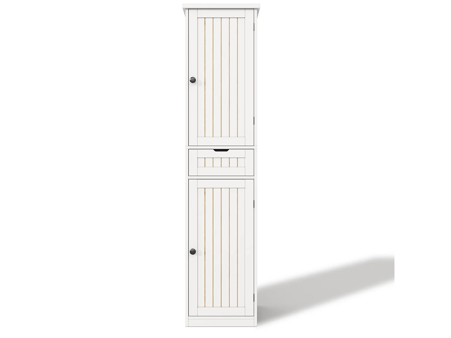 Köksskåp 40 × 30 × 170 cm med 2 dörrar och 1 låda - Vit