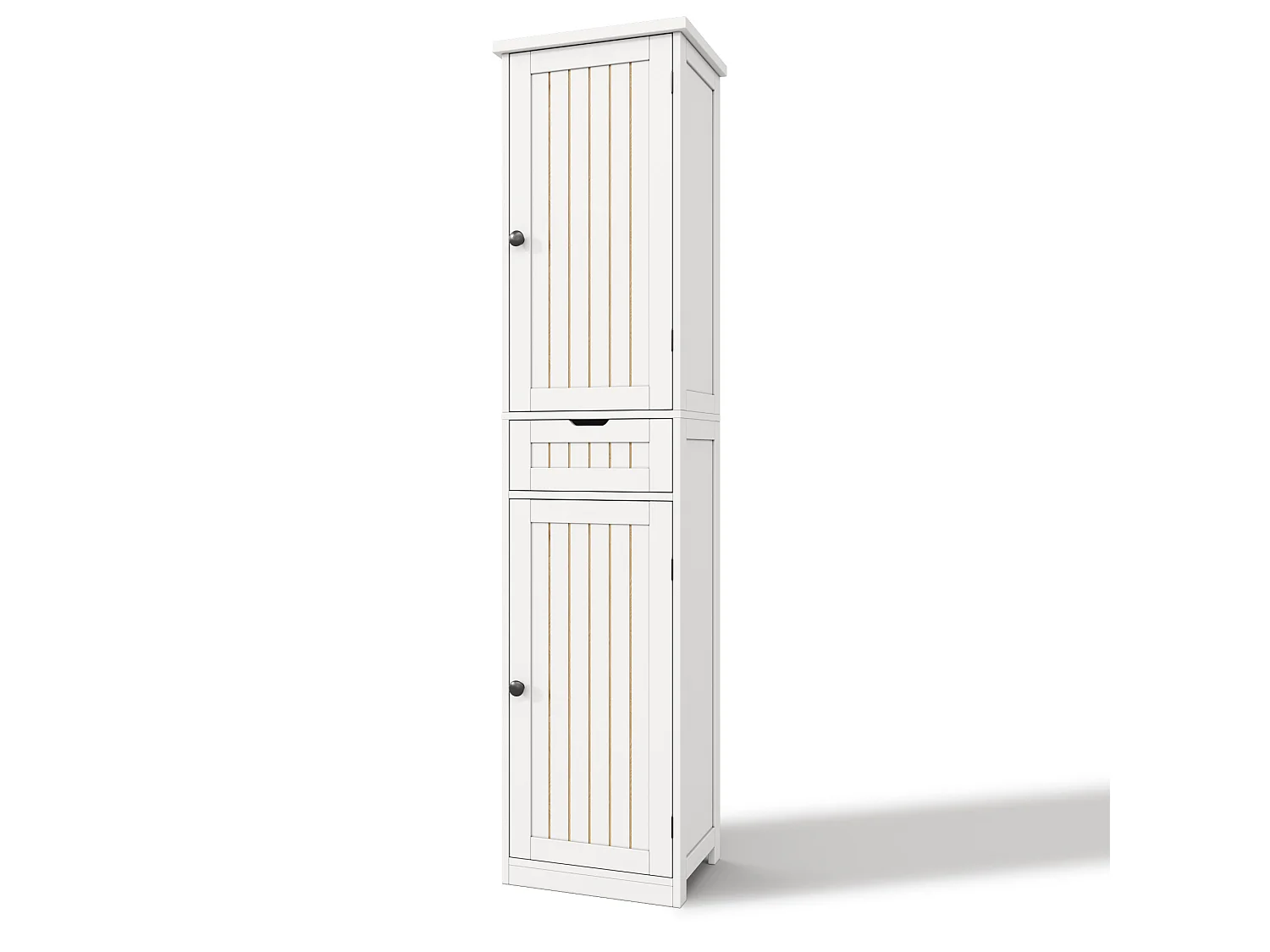 Köksskåp 40 × 30 × 170 cm med 2 dörrar och 1 låda - Vit
