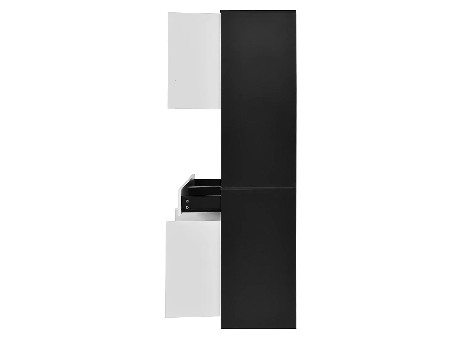 Buffet de cuisine haut 120x38x160 cm avec LED, 8 portes et 2 tiroirs - Blanc et noir