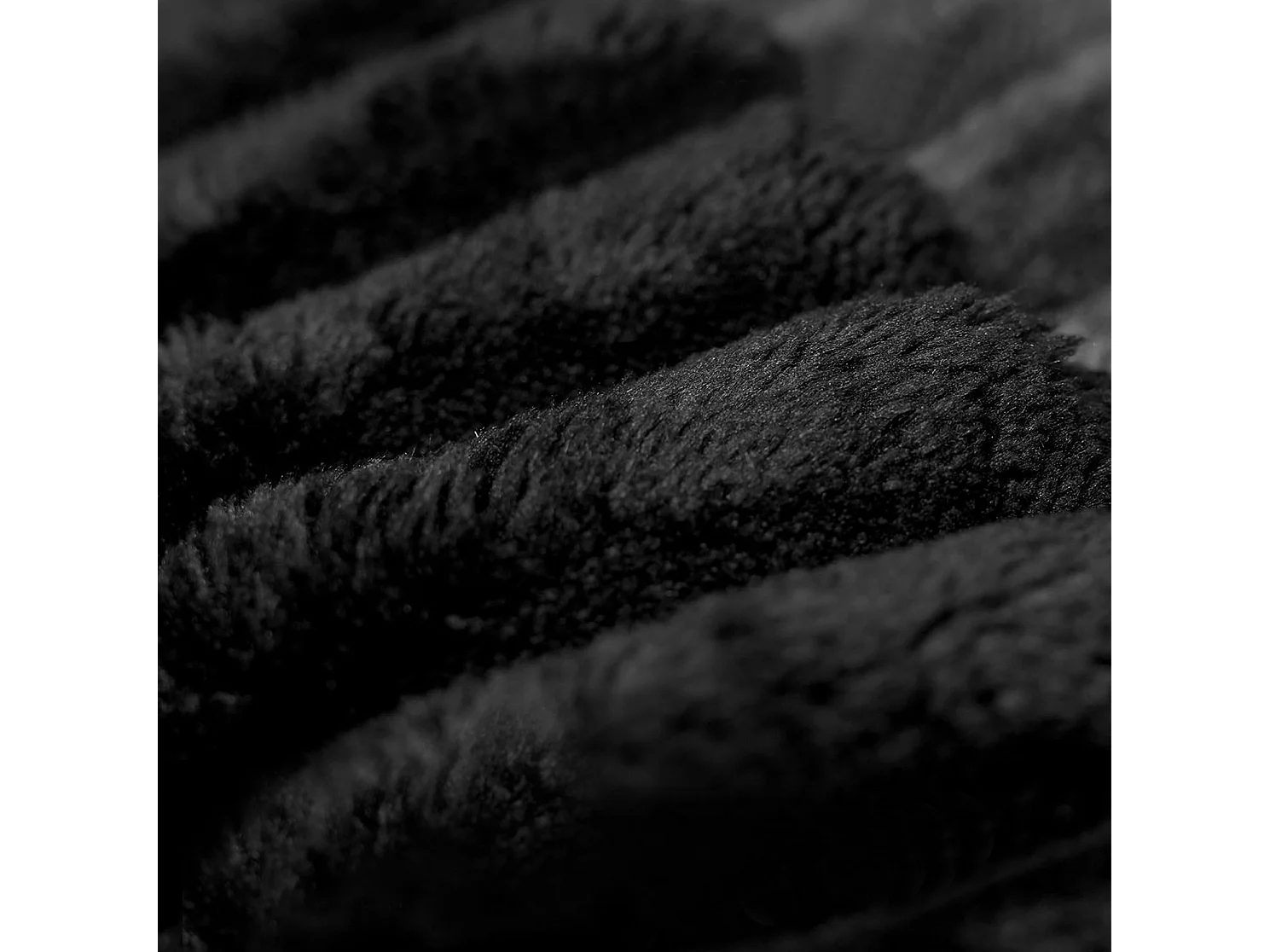 Méridienne simple en velours côtelé noir - Sans montage