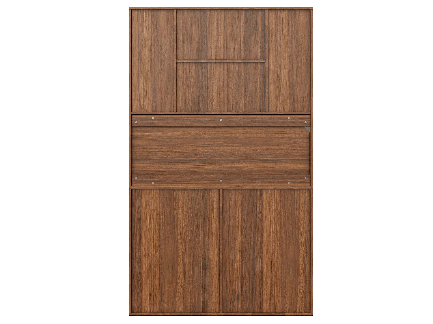 Buffet de cuisine avec 8 portes et LED - Rotin PE et MDF -Marron