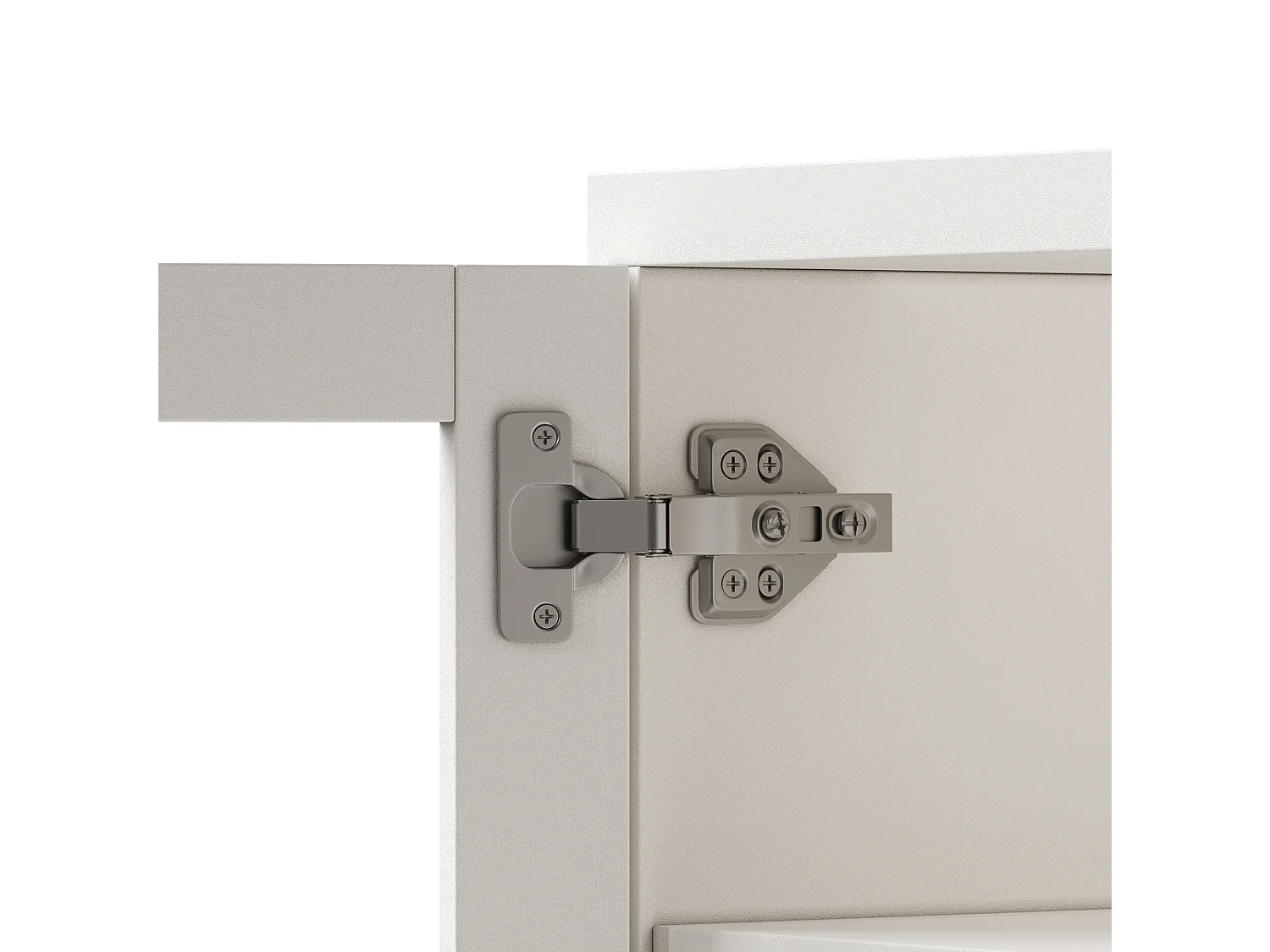 Keukendressoir 140 x 40 x 180 cm met LED-verlichting, 6 deuren en 4 lades - Wit