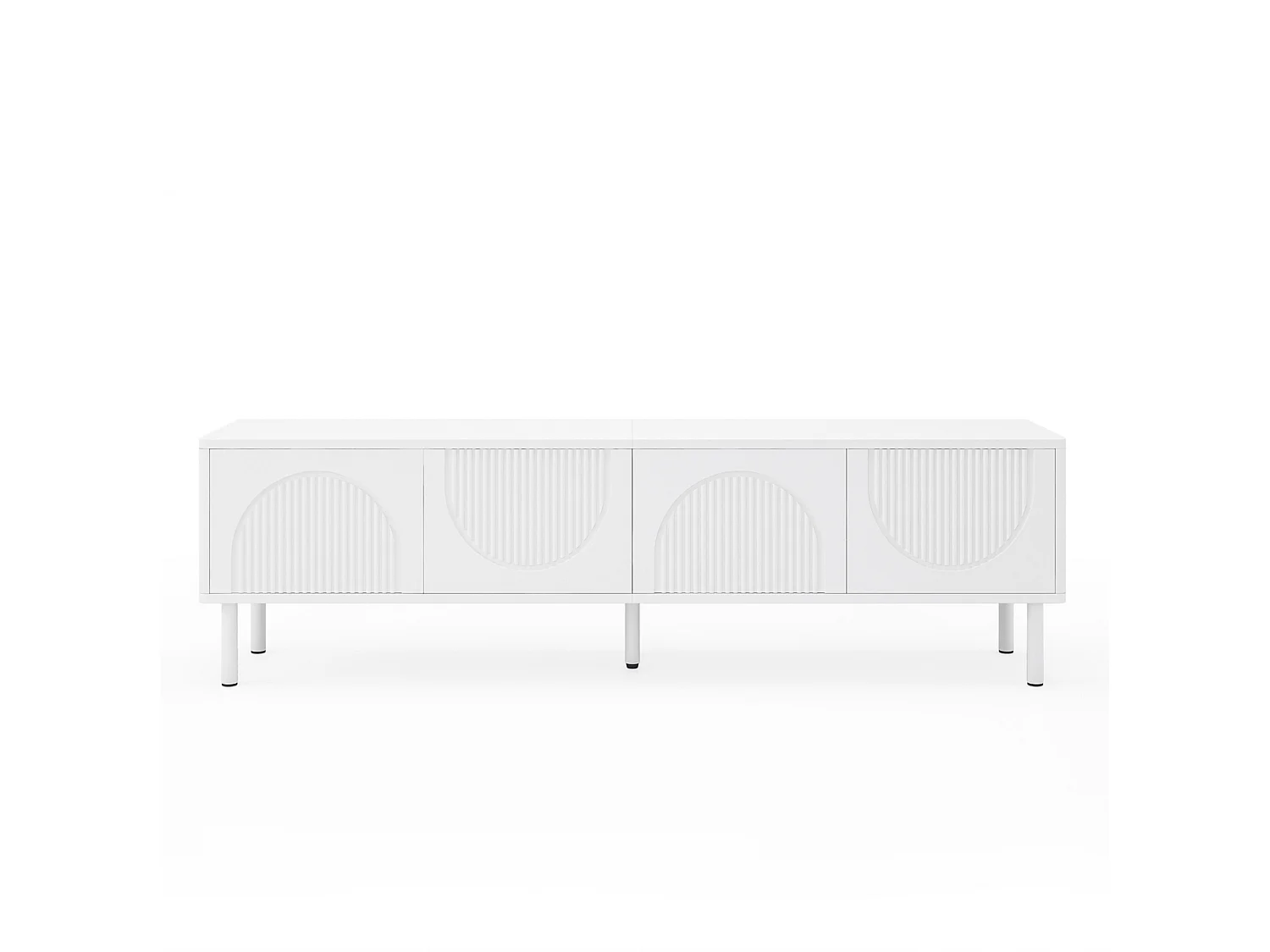 TV-meubel 180 cm met 4 deuren en kabelmanagement - Wit
