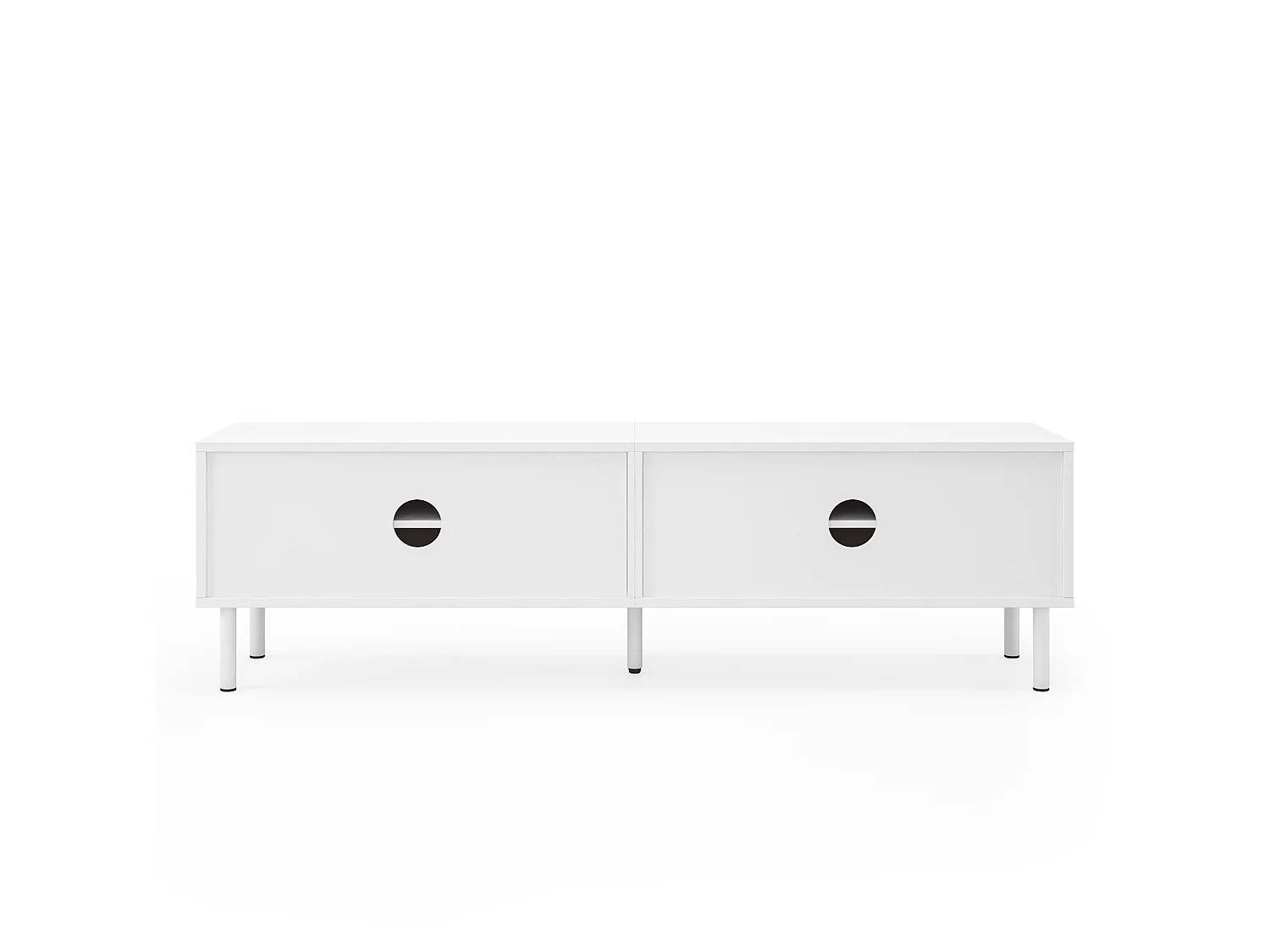 TV-meubel 180 cm met 4 deuren en kabelmanagement - Wit