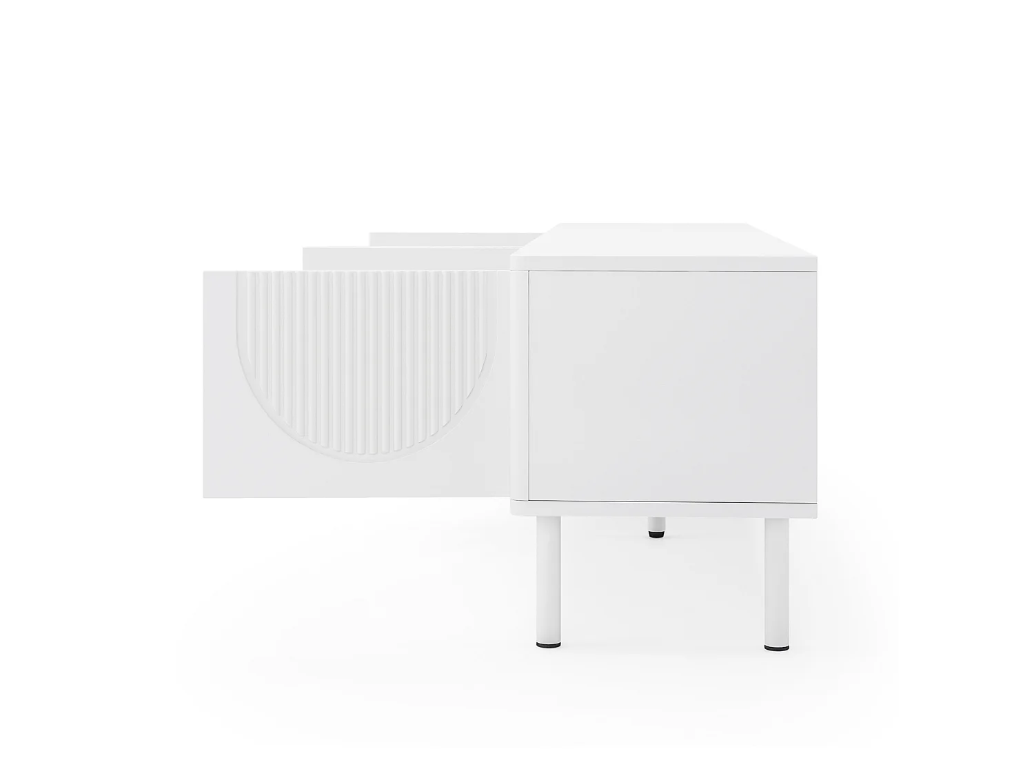 TV-meubel 180 cm met 4 deuren en kabelmanagement - Wit