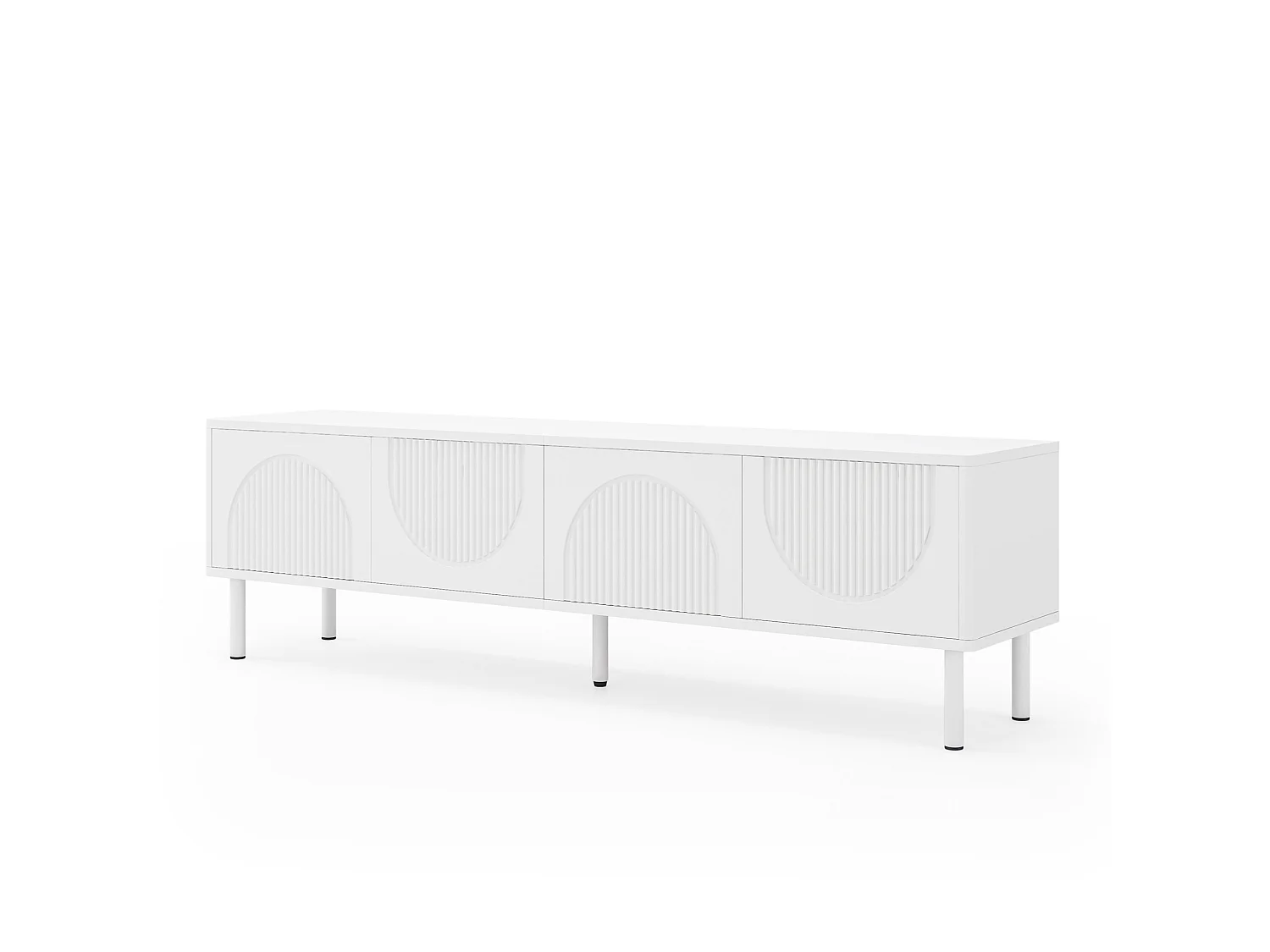 TV-meubel 180 cm met 4 deuren en kabelmanagement - Wit