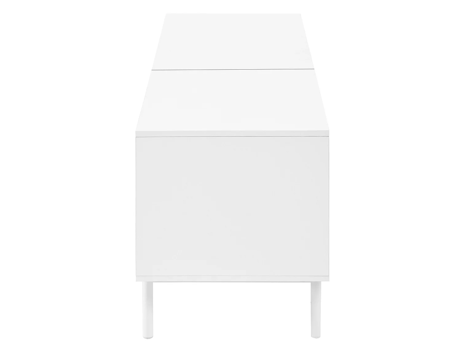 Meuble TV LED avec 3 portes coulissantes - MDF et verre - Blanc