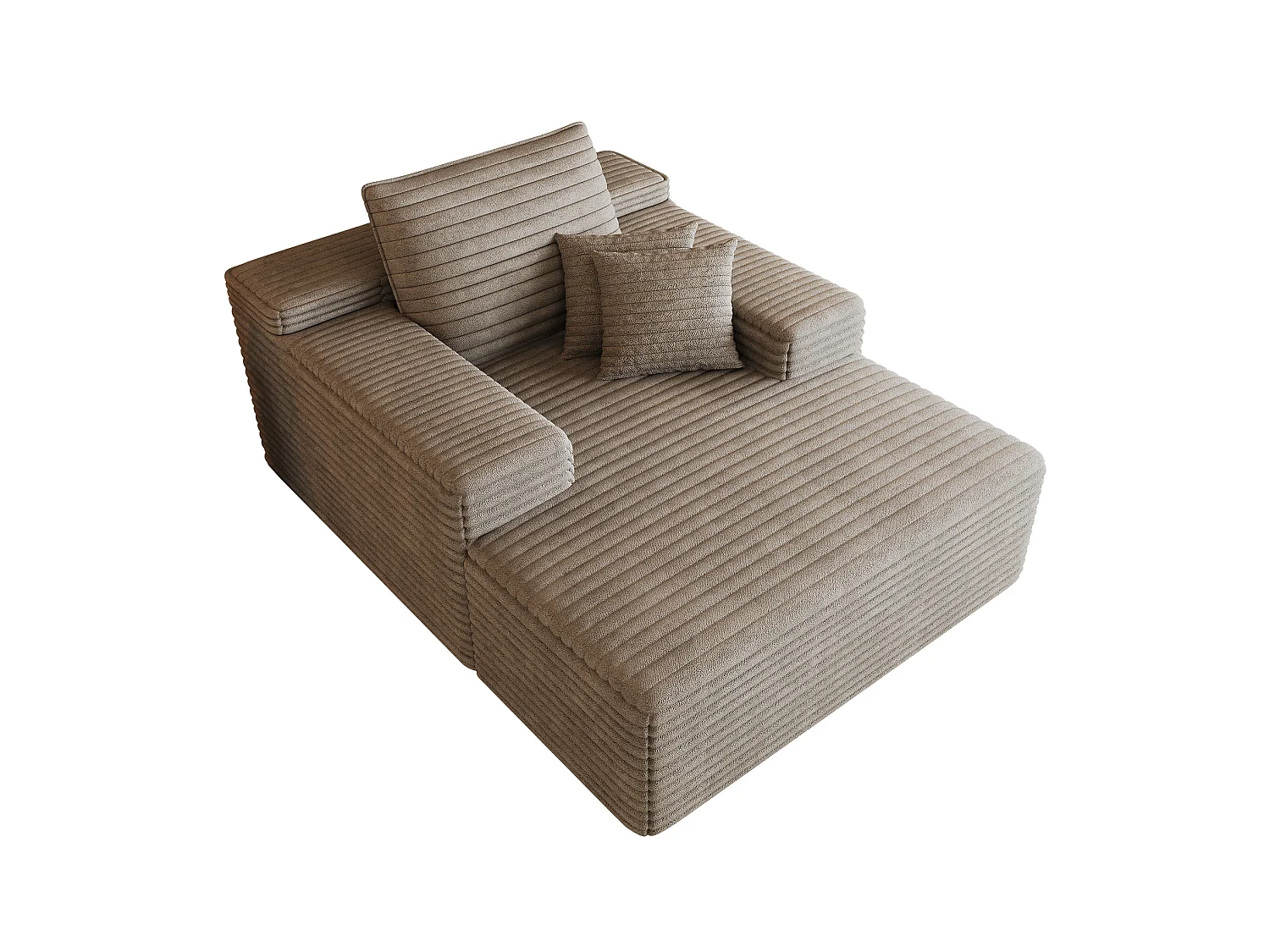 Tumbona individual de pana color camel - Sin montar
