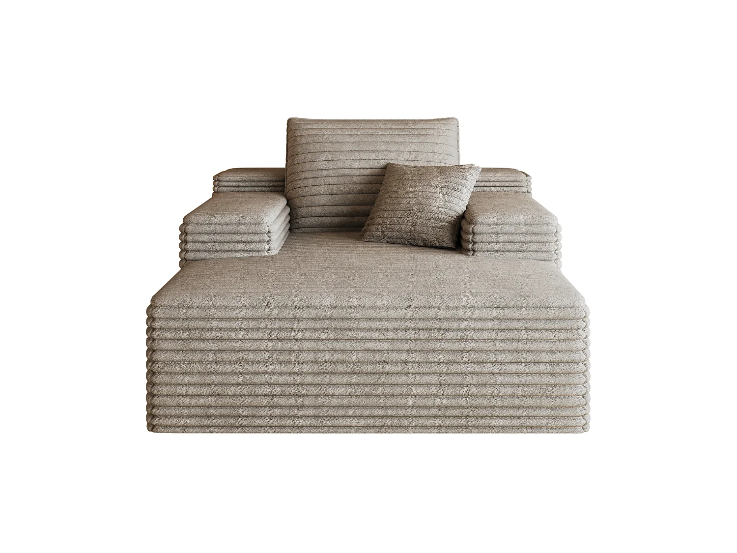 Tumbona individual de pana color camel - Sin montar