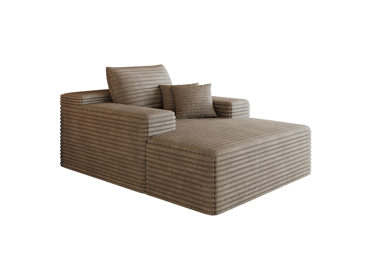Tumbona individual de pana color camel - Sin montar