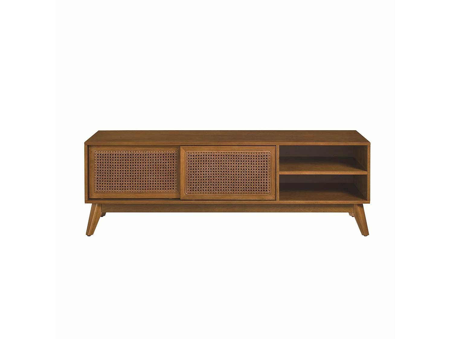 Vintage tv-meubel 150x40x50 cm met 2 deuren - Lichtbruin