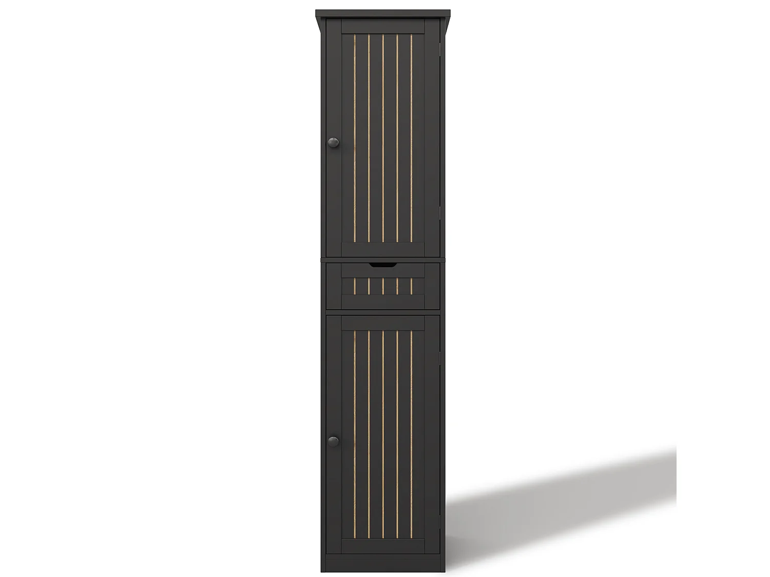 Köksskåp 40 × 30 × 170 cm med 2 dörrar och 1 låda - Svart