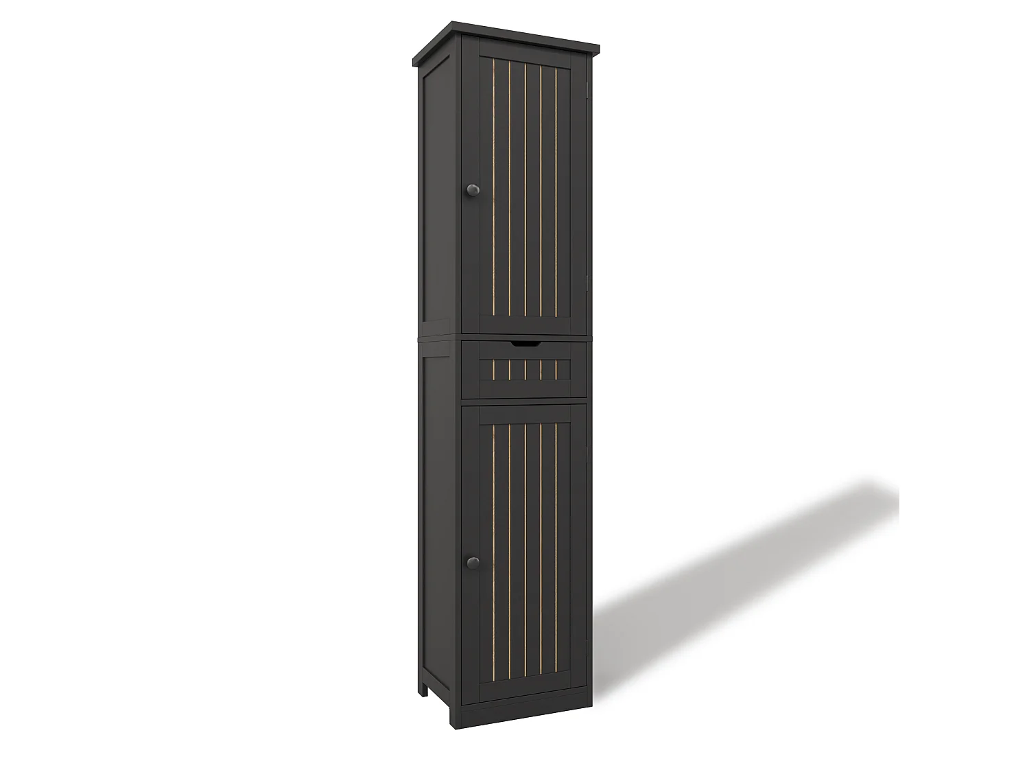 Köksskåp 40 × 30 × 170 cm med 2 dörrar och 1 låda - Svart
