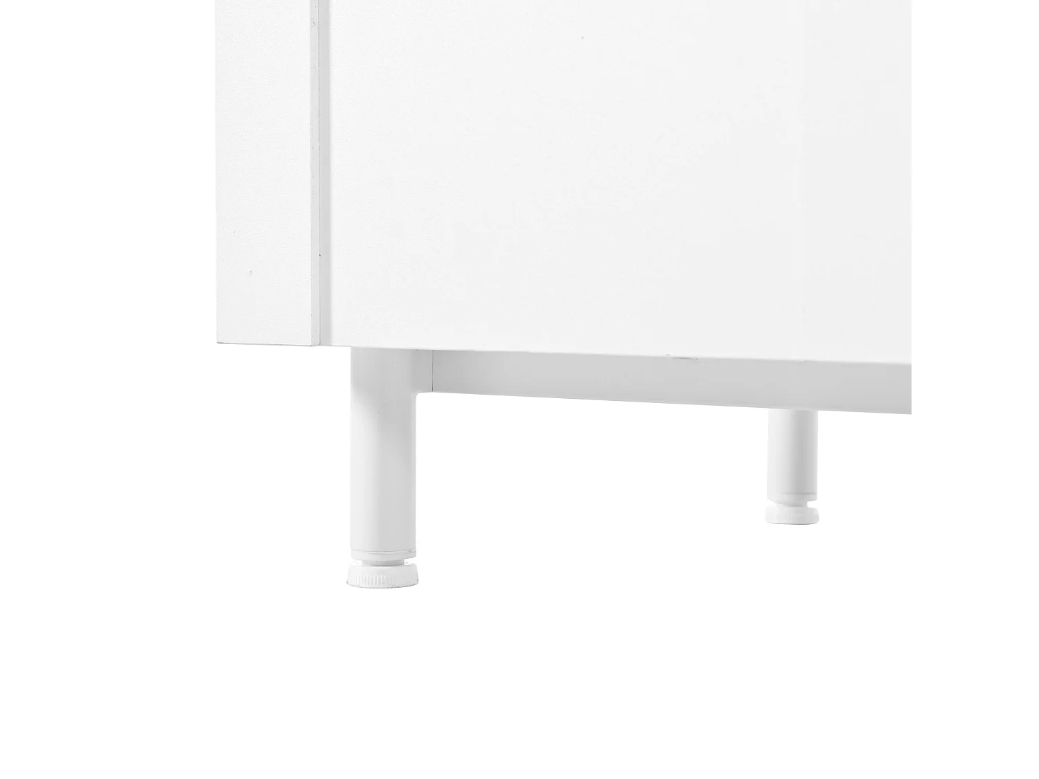 Meuble TV blanc 180x40x48 cm avec 4 portes et 2 tiroirs - Bois en MDF et PB