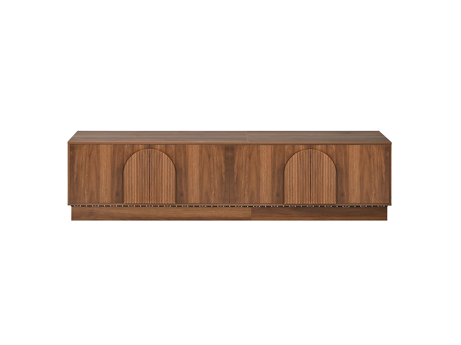 Tv-standaard met 4 deuren, ledverlichting en kabelmanagement - Bruin 180 x 40 x 44,5 cm