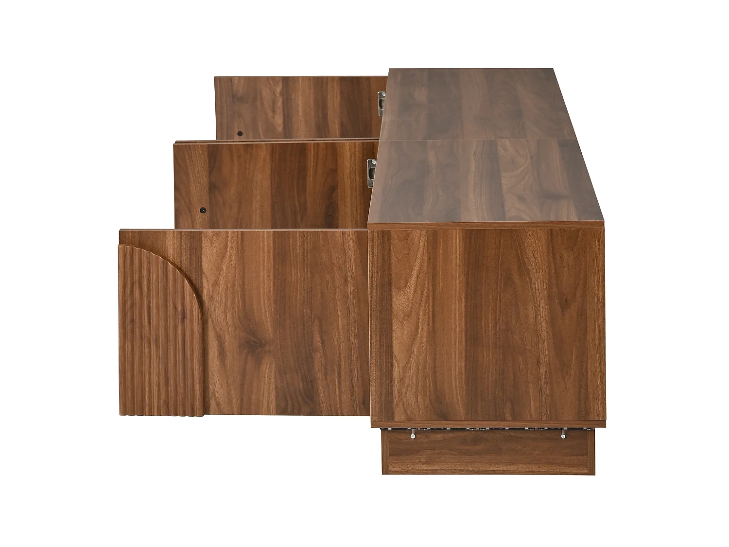 Tv-standaard met 4 deuren, ledverlichting en kabelmanagement - Bruin 180 x 40 x 44,5 cm