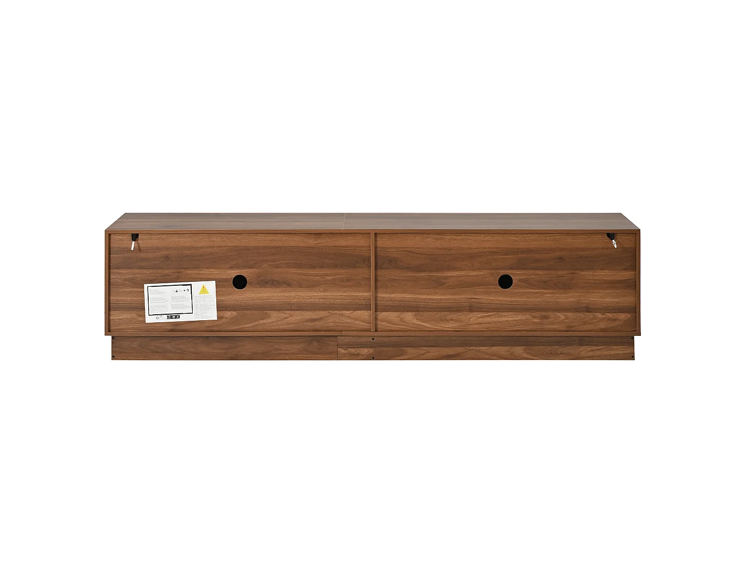 Tv-standaard met 4 deuren, ledverlichting en kabelmanagement - Bruin 180 x 40 x 44,5 cm