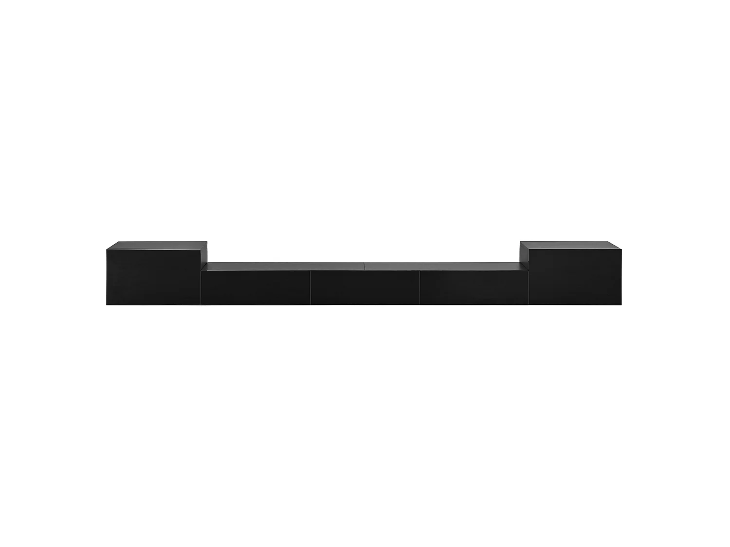 Mobile TV sospeso con ante laccate e LED - Nero
