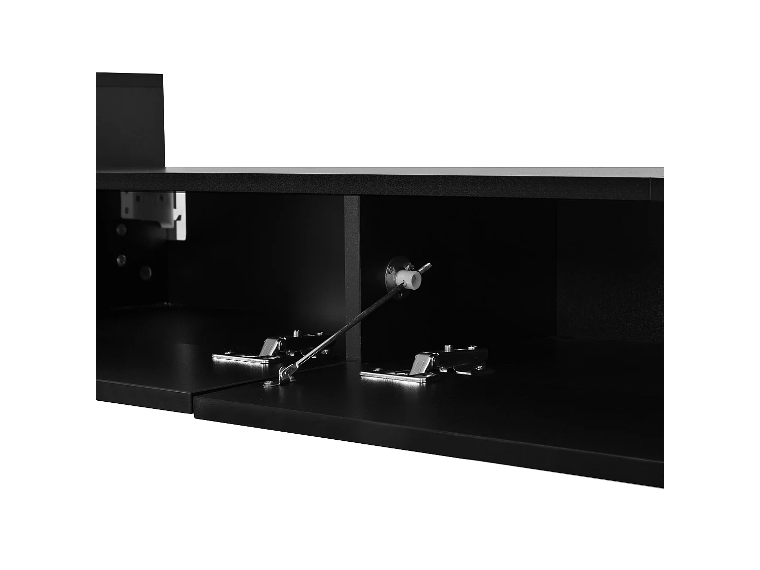 Mobile TV sospeso con ante laccate e LED - Nero