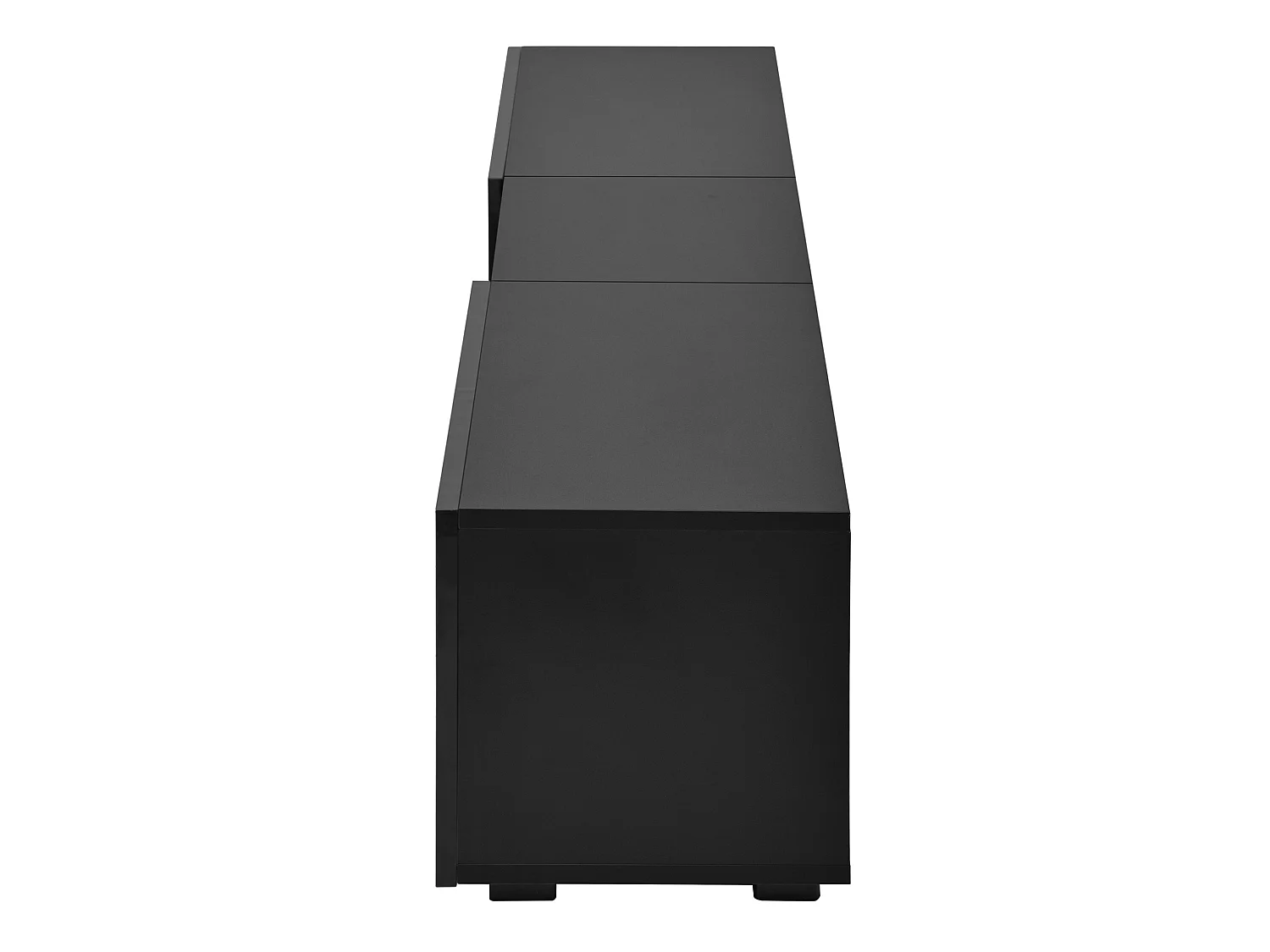 Tv-meubel met 2 gelakte deuren en ledverlichting - Zwart 200 x 30 x 30 cm