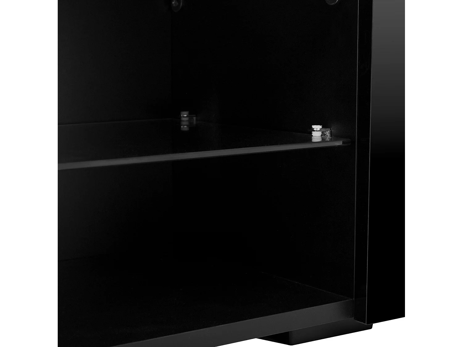 Tv-meubel met 2 gelakte deuren en ledverlichting - Zwart 200 x 30 x 30 cm