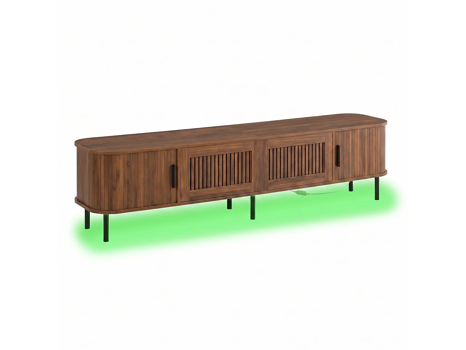 Mueble para TV con 2 cajones y 2 puertas correderas - Marrón