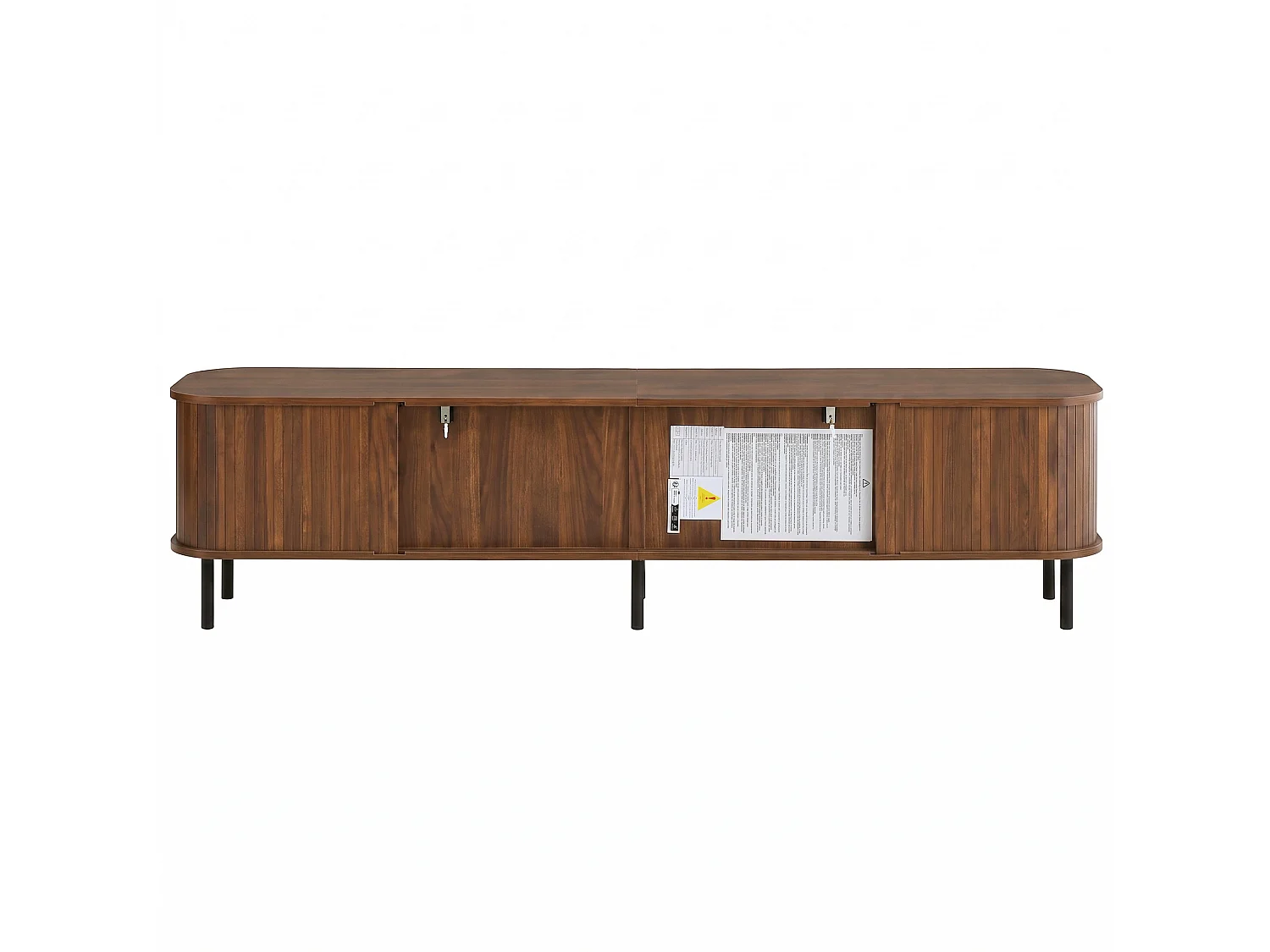 Mueble para TV con 2 cajones y 2 puertas correderas - Marrón