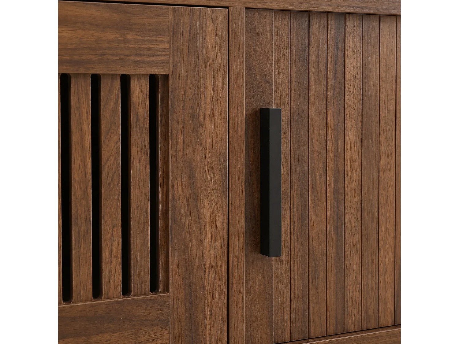 Mueble para TV con 2 cajones y 2 puertas correderas - Marrón