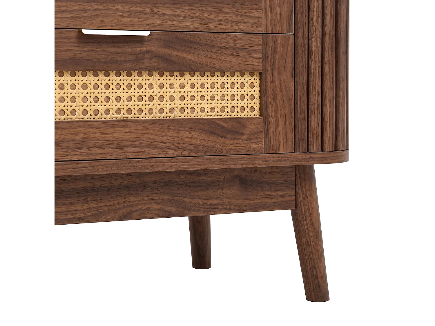 Meuble TV avec 4 tiroirs, 2 portes en verre et LED - Marron 180 x 40 x 50 cm