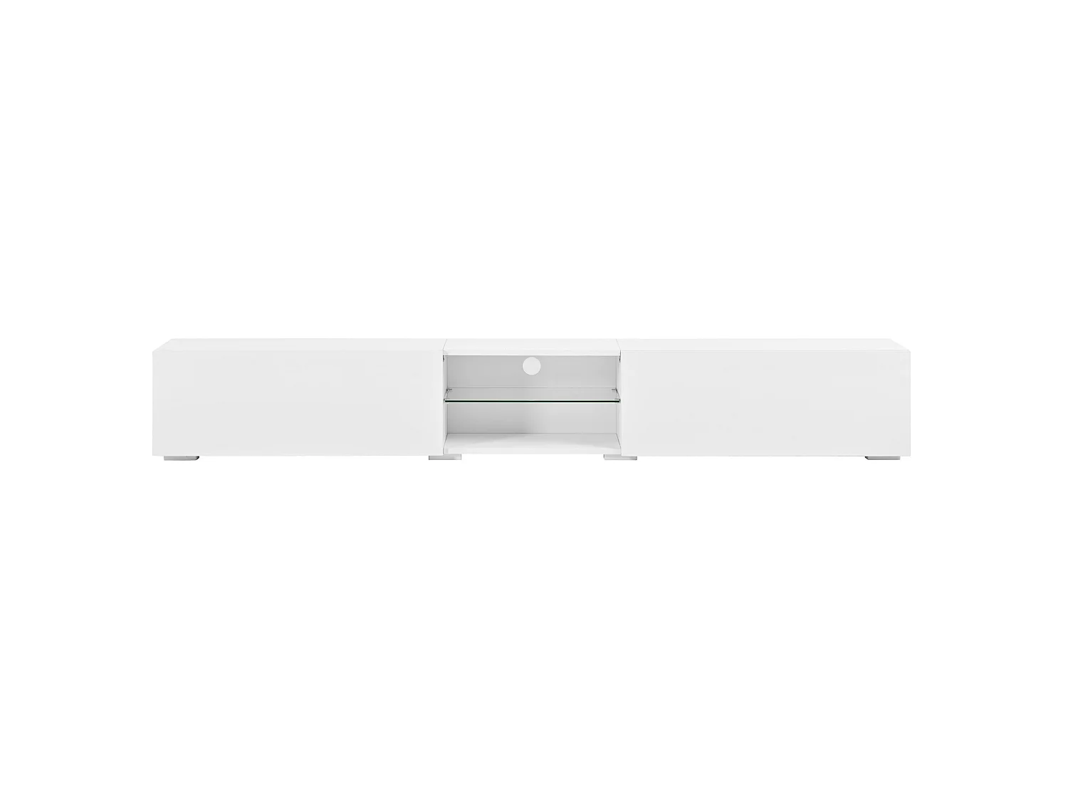 Mobile TV con 2 ante laccate e LED - Bianco 200 x 30 x 30 cm