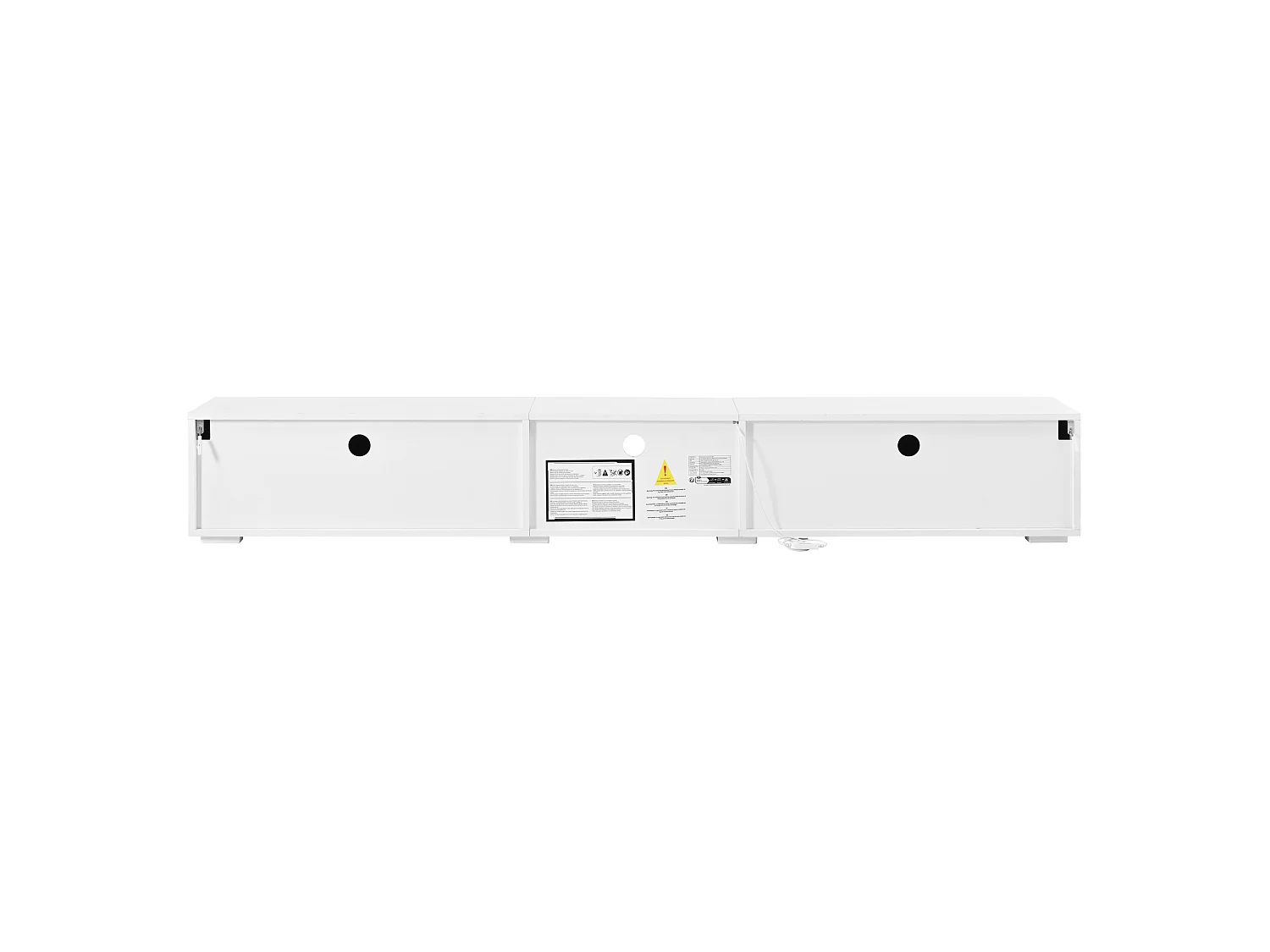 Mobile TV con 2 ante laccate e LED - Bianco 200 x 30 x 30 cm
