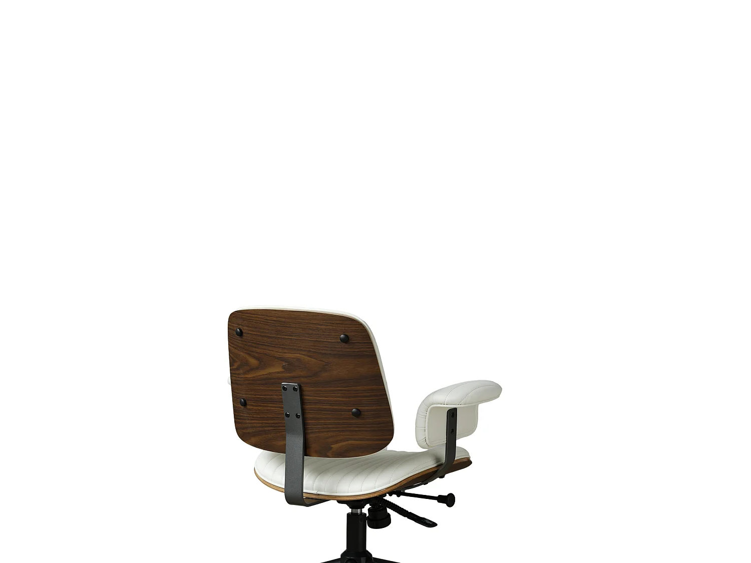 Silla de oficina giratoria de piel sintética con ruedas y altura regulable - Beige