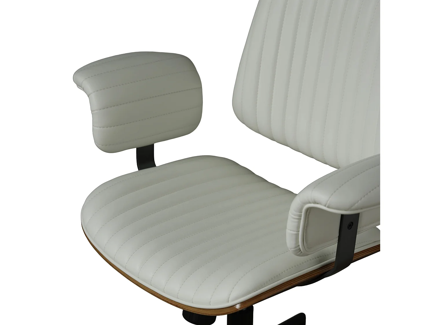 Silla de oficina giratoria de piel sintética con ruedas y altura regulable - Beige