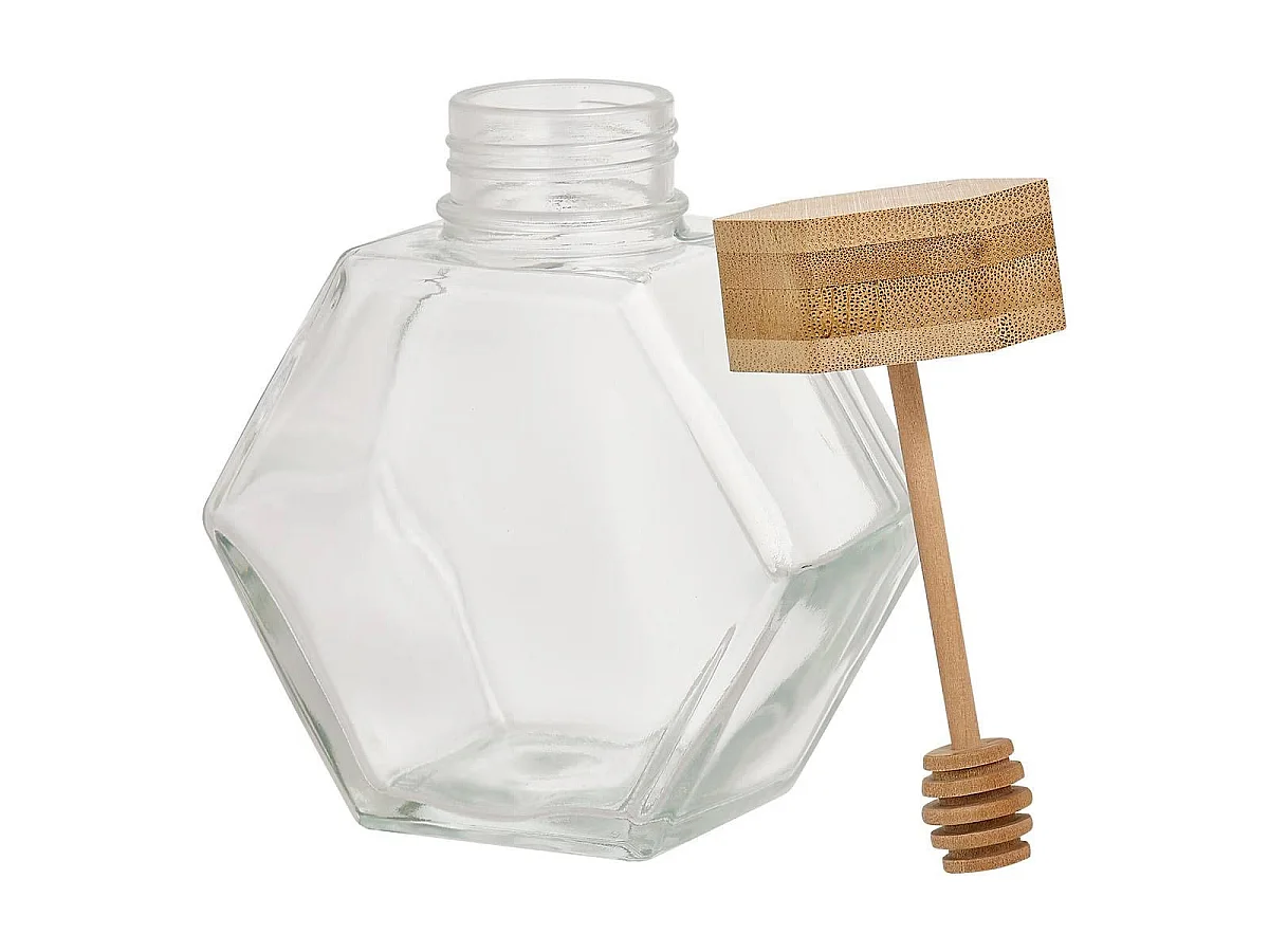 Pot à Miel en Verre "Hex" 40cm Transparent