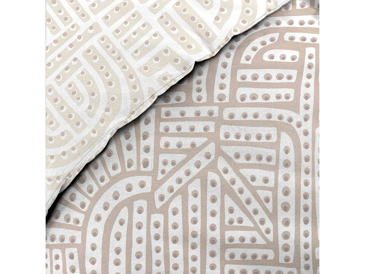 Parure de Lit Réversible 3 Pièces "Eliot" 240x220cm Naturel