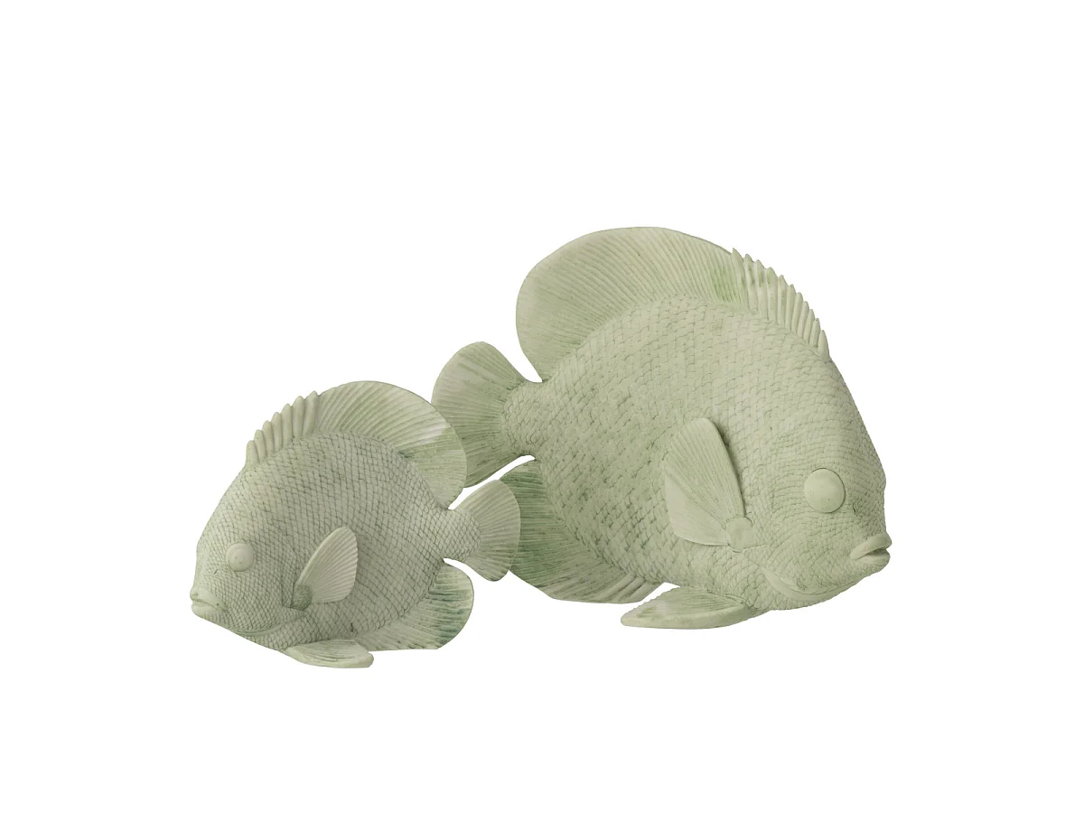 Statuette Déco Poisson "Corail" 29cm Vert