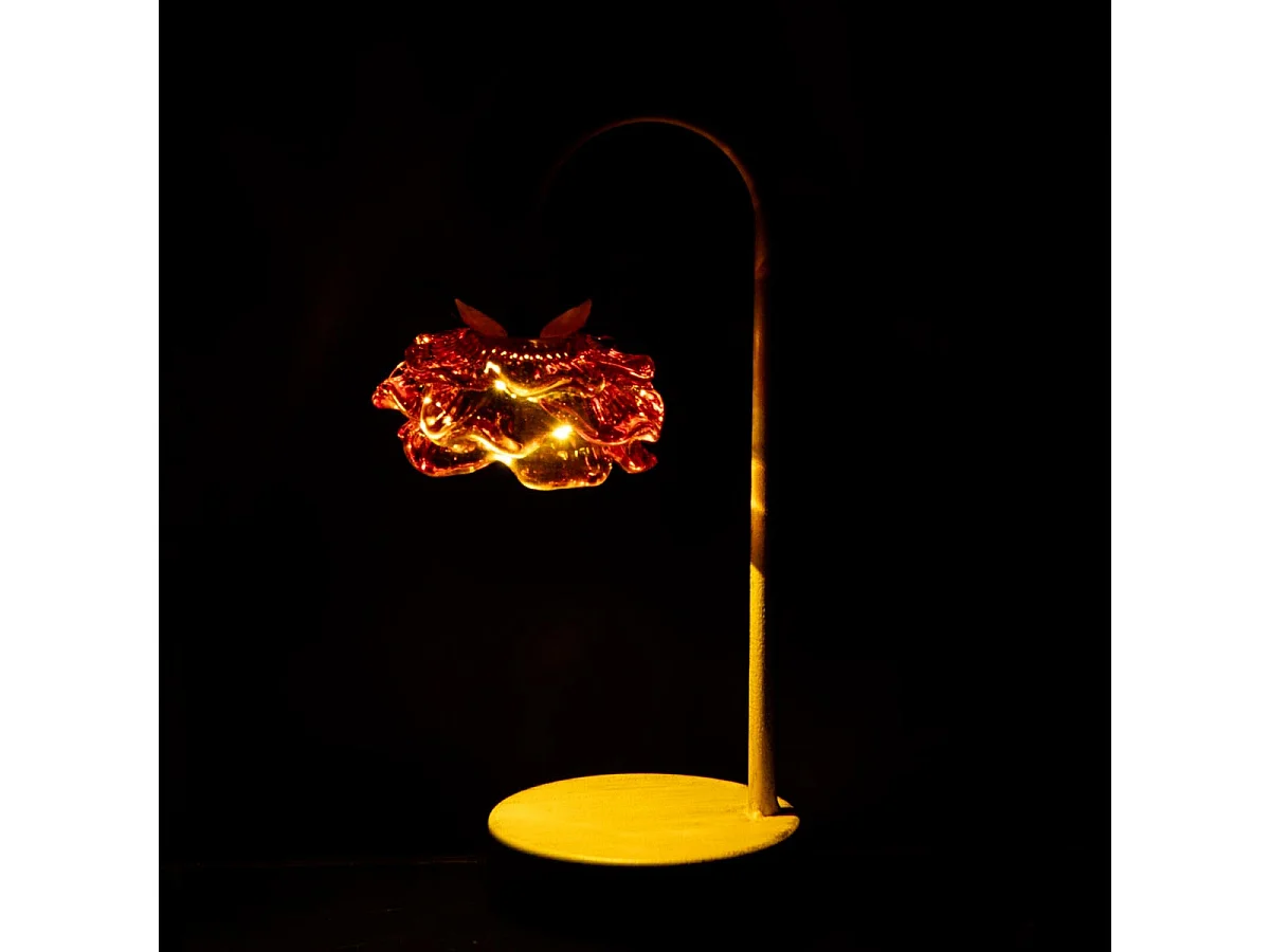 Lampe à Poser LED Fleur "Fiore" 36cm Orange