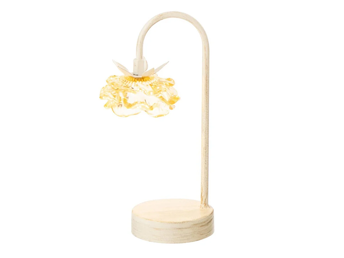 Lampe à Poser LED Fleur "Fiore" 36cm Jaune