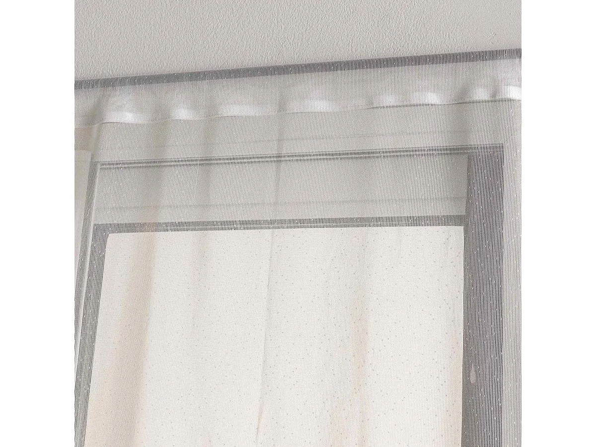 Paire de Voilage à Pompons "Fleurine" 45x120cm Blanc