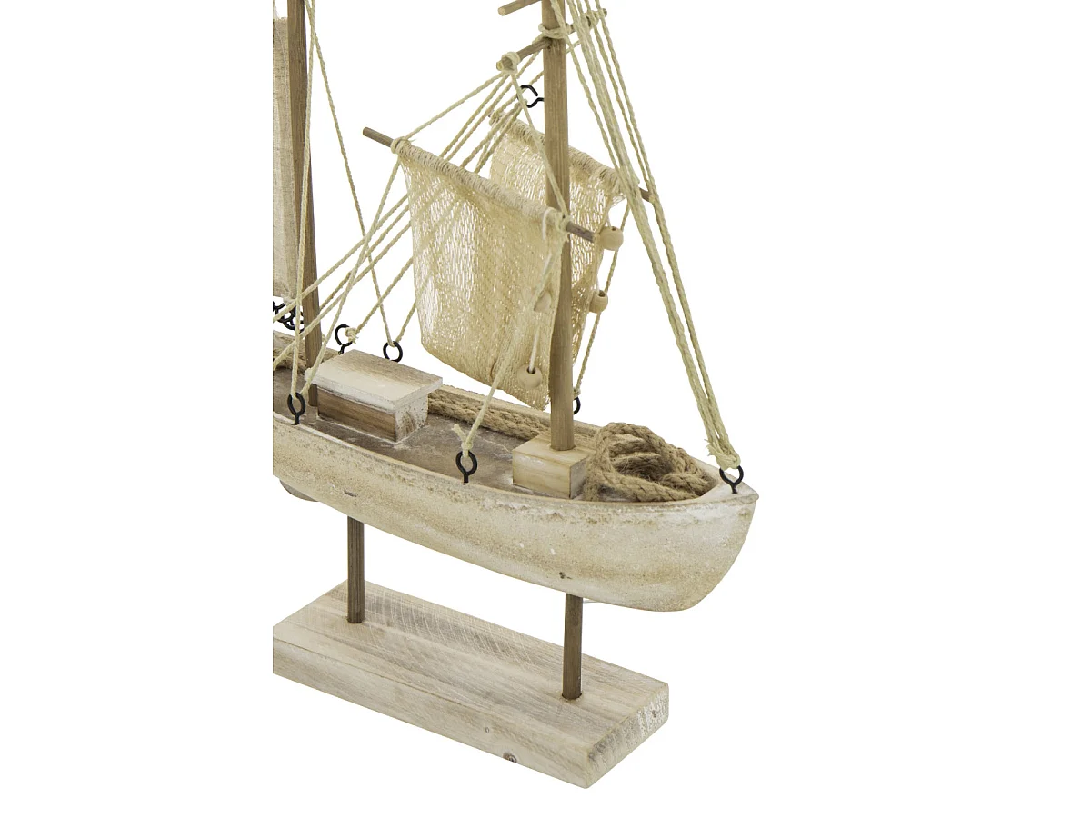 Bateau Déco à Voiles "Regatta" 41cm Naturel