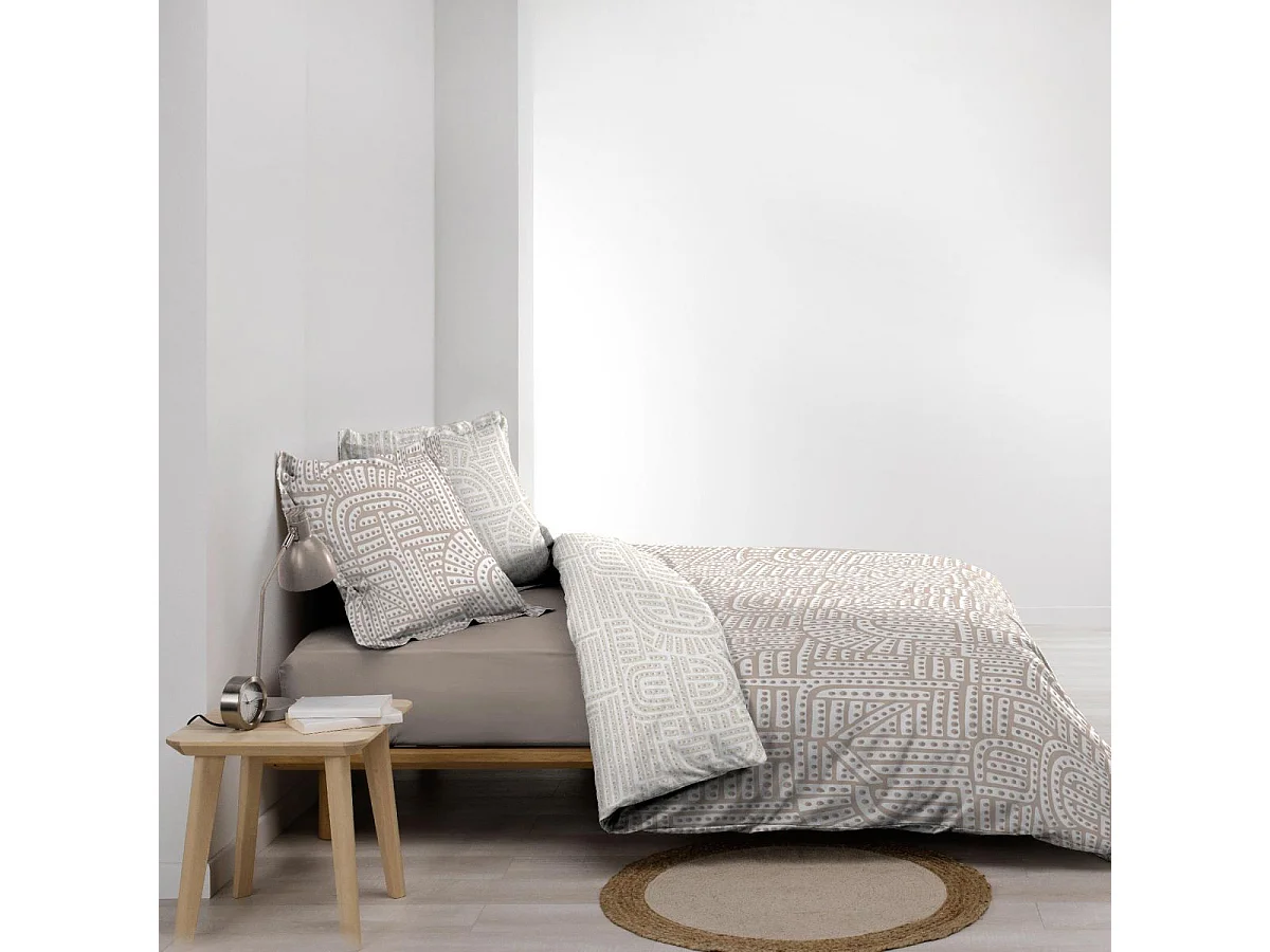 Parure de Lit Réversible 3 Pièces "Eliot" 260x240cm Naturel