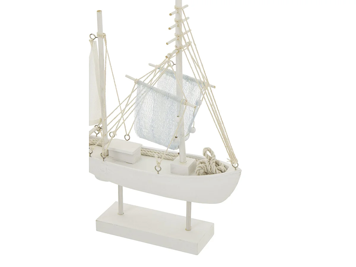 Bateau Déco à Voiles "Regatta" 41cm Blanc