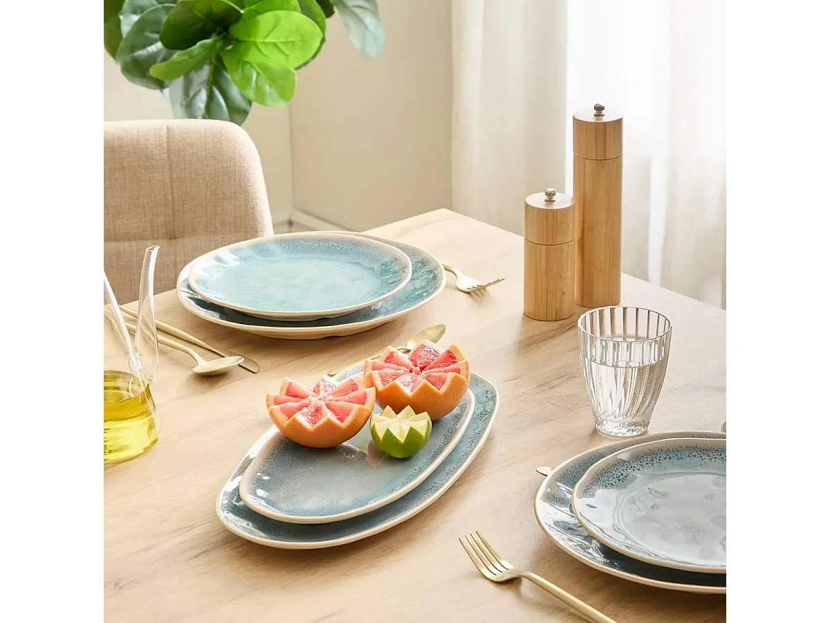 Plat de Présentation Ovale "Pia" 31cm Bleu