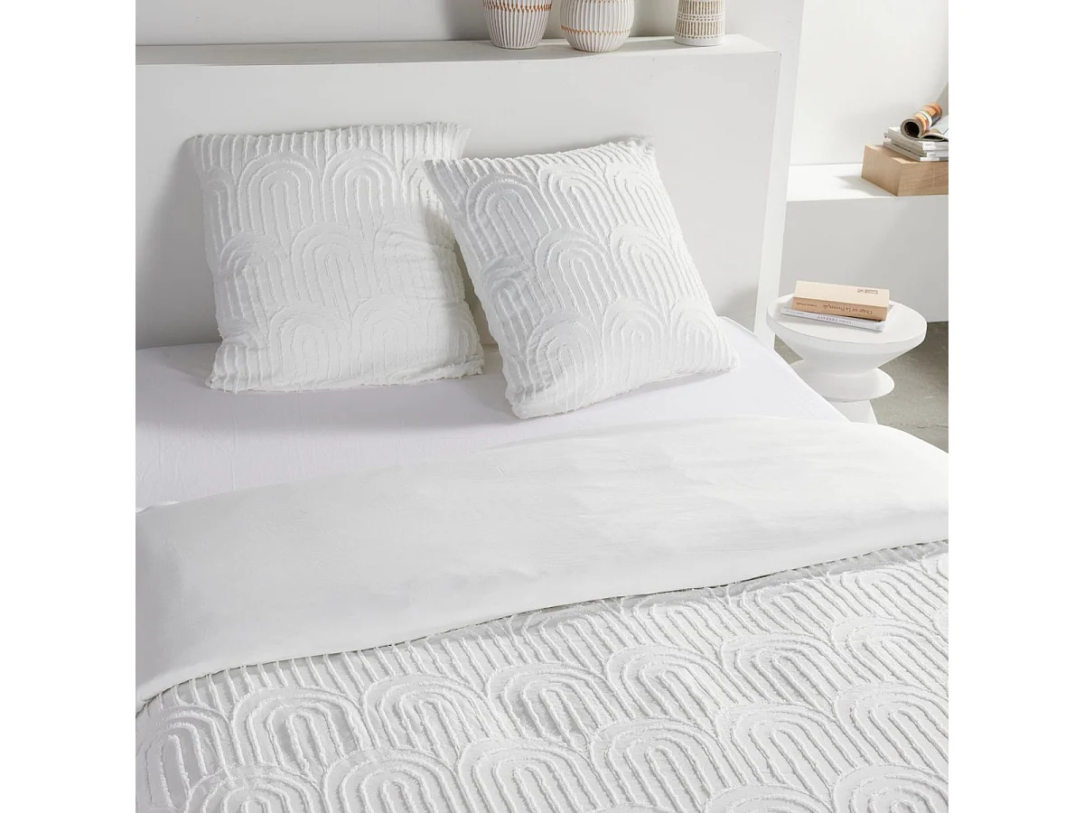 TODAY Essential - Housse de couette 220x240 cm avec 2 taies 63x63 cm, motif tufté