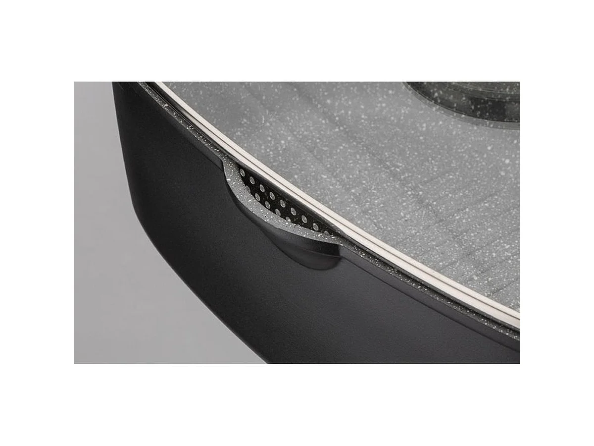 GSW Gourmet Granit Cocotte 6 L Inductie met AROMA-deksel, Antiaanbaklaag, Vaatwasmachinebestendig, Ovenbestendig