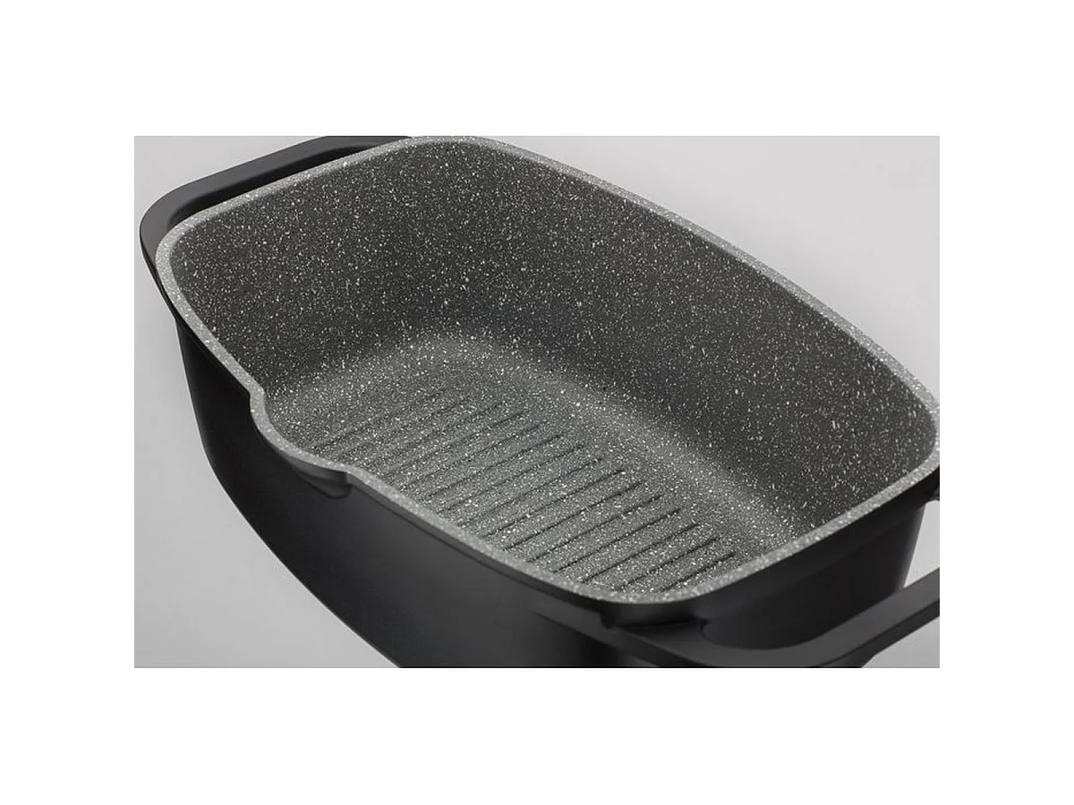 GSW Gourmet Granit Cocotte 6 L Inductie met AROMA-deksel, Antiaanbaklaag, Vaatwasmachinebestendig, Ovenbestendig