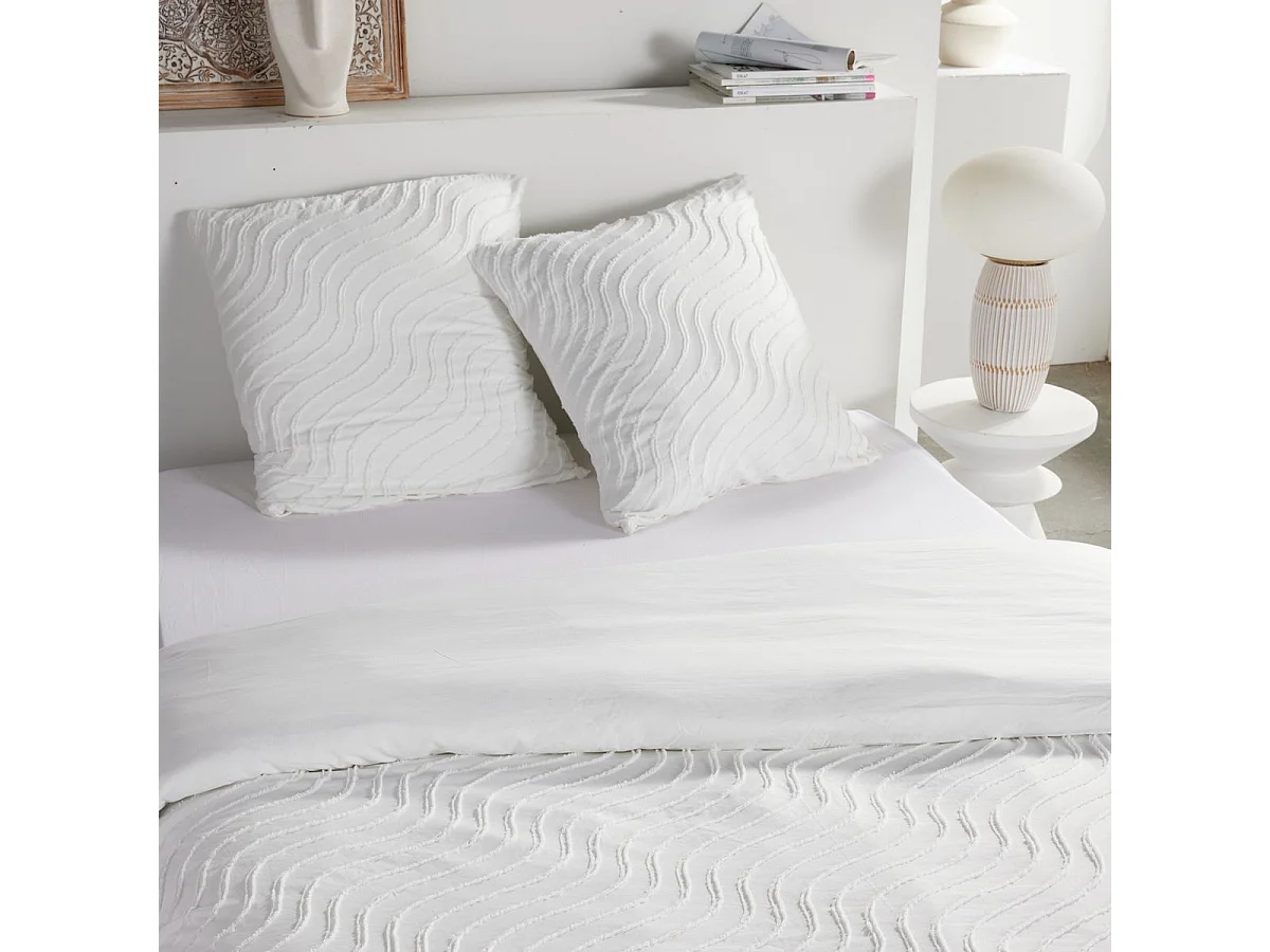TODAY Essential parure de couette effet tufting 220x240 cm avec 2 taies 63x63 cm