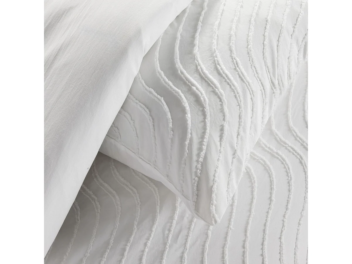 TODAY Essential parure de couette effet tufting 220x240 cm avec 2 taies 63x63 cm