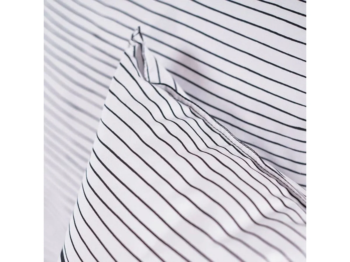 Conjunto de Capa de Edredão em Algodão às Riscas Reversível TODAY Sunshine - 240x260 cm com 2 Fronhas 63x63 cm