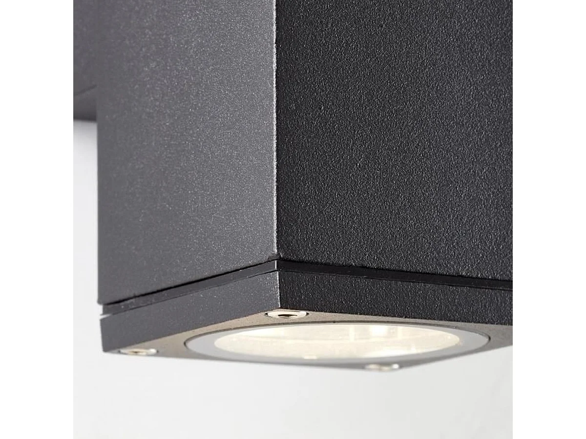 BRILLIANT HALLY Buitenwandlamp in antraciet met bi-directioneel licht 2x GU10